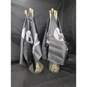 10 Pirate Flags With 12x18 Flag And 23" Wood Staff. Great For Fun Parties..